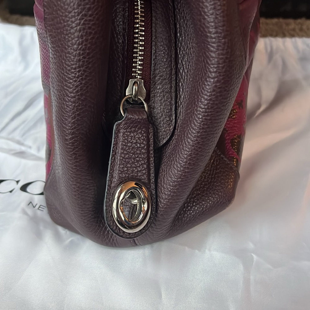Coach Patchwork Hobo Bag in Plum and Brown - Picture 5 of 12